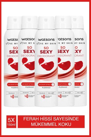 So Sexy Deodorant 24 Stunden wirksames puderfreies Spray 150 ml 5 Stück - 1