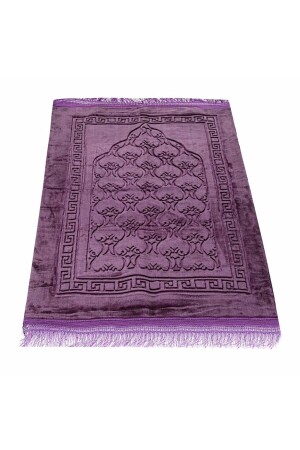 Soft Yumuşak Kadife Peluş Seccade Mor 70 x 110 cm - 750 gr - 1