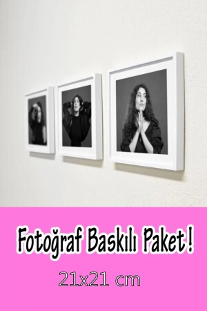 Sök Tak Kare Çerçeve Beyaz(3 ADET)fotoğraf Baskılı) - 2