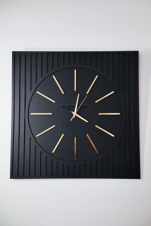 - Sonderdesign-Wanduhr der Lines Effects-Serie – Schwarz und Gold – 50 x 50 cm 012021LEM - 4