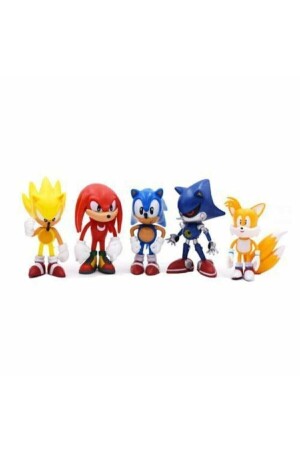 Sonic Mini Figür Oyuncak 5 Figürlü Oyuncak Seti Super Metal Kirpi Sonic Tails Knuckles mtsonic02 - 3