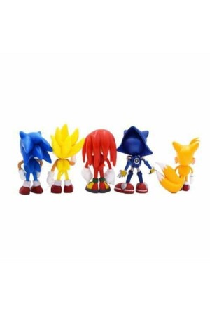 Sonic Mini Figür Oyuncak 5 Figürlü Oyuncak Seti Super Metal Kirpi Sonic Tails Knuckles mtsonic02 - 5