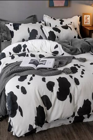 Spannbettlaken-Bettbezug-Set für Einzelbett, Dalmatinergrau, Dalmatiangrau - 4