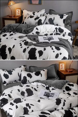 Spannbettlaken-Bettbezug-Set für Einzelbett, Dalmatinergrau, Dalmatiangrau - 6