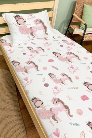 Spannbettlaken-Set (120 x 200, Höhe 20) – für Baby-Serie – Ballerina und Einhorn in rosa Tutu ETCSLC8TFB126 - 2