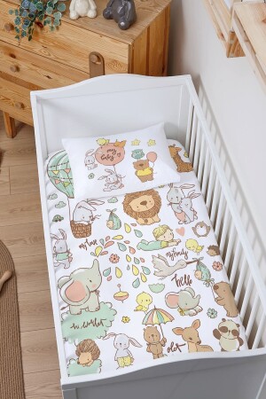 Spannbettlaken-Set (60 x 120 cm, Höhe 15 cm) – Pure Baby-Serie – Cute Zoo ETCSLC2BPB361 - 3