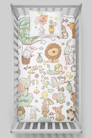 Spannbettlaken-Set (60 x 120 cm, Höhe 15 cm) – Pure Baby-Serie – Cute Zoo ETCSLC2BPB361 - 5