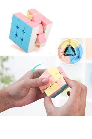 Speed Cupe Rubik Küp Zeka Küpü 3x3 Pastel Renkler Hız Küpü-Fidget Oyuncak Seyahat Zeka Oyunu - 4