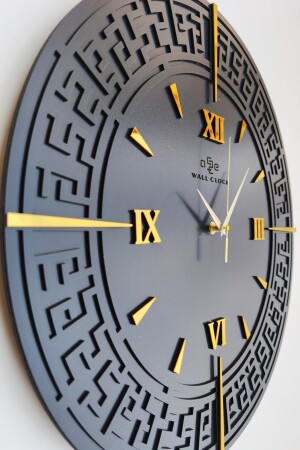 Spezielle dekorative schwarz-goldene verspiegelte Wanduhr 50x50cm dybesi50x50 - 7