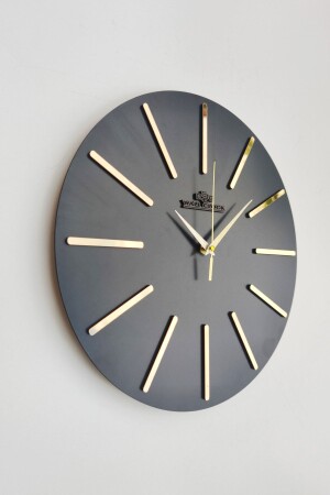 Spezielle dekorative verspiegelte Wanduhr in Schwarz und Gold, geräuschloser Mechanismus, 37 x 37 cm, YUÇ37x - 1