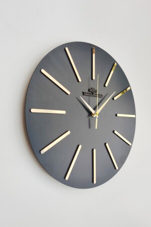 Spezielle dekorative verspiegelte Wanduhr in Schwarz und Gold, geräuschloser Mechanismus, 37 x 37 cm, YUÇ37x - 3