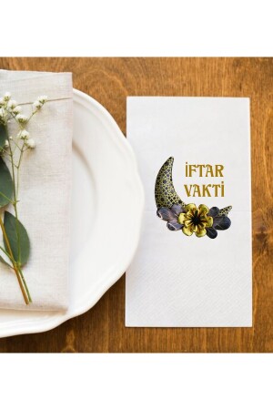 Spezielle Iftar-Zeit für Ramadan-Tische, 2 bedruckte Servietten, Präsentationsservietten, 20 Stück - 3