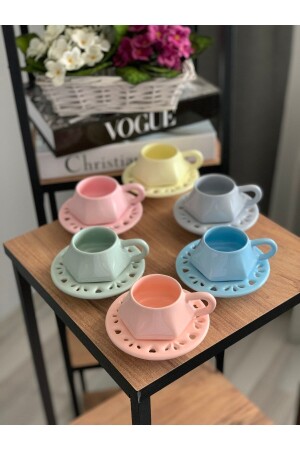 Spezielles Design [sanfte Farben] Kaffeetassen-Set für 6 Personen (12-teilig) 001-6S - 4