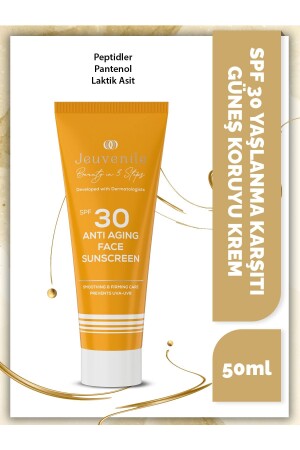 SPF 30 Anti-Aging Güneş Kremi - Yaşlanma ve Kırışıklık Karşıtı (Peptides, Panthenol, Lactic Acid) TYC00763868816 - 1