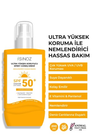 Spf 50 Ultra Yüksek Koruyucu Vücut Güneş Kremi Sprey 200 ml - Nemlendirici Hassas Bakım - 2