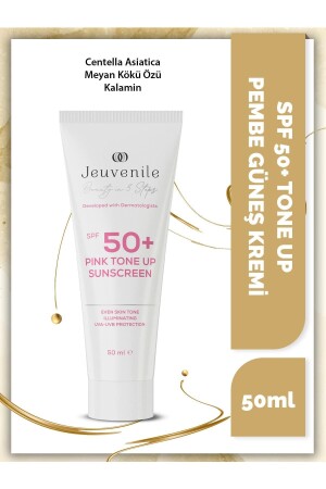 SPF 50- Pembe Güneş Kremi - Renk Tonu Eşitleyici (Centella Asiatica, Meyan Kökü Özü, Kalamin) JV080 - 3