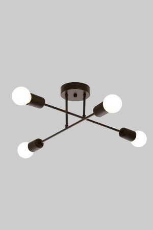 Spider Cross Moderne Sport-Deckenleuchte Schwarz Wohnzimmer – Küche – Schlafzimmer 4-teiliger Kronleuchter (OHNE GLÜHBIRNE) börümcek6lı - 4