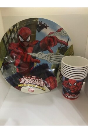 Spiderman 8-teiliges Pappteller-Becher-Set Geburtstagsset - 2