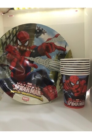 Spiderman 8-teiliges Pappteller-Becher-Set Geburtstagsset - 4