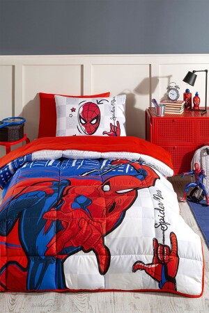 Spiderman Blue City Single Disney lizenziertes elastisches Spannbettlaken für Kinder - 1