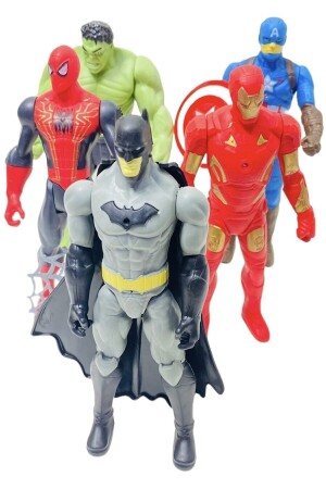 Spiderman Hulk Kaptan Amerika Batman Ironman 17cm. Işıklı Figürler Set - 2