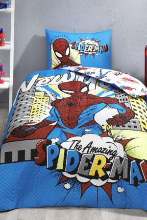 Spiderman New York Single Disney lizenziertes, elastisches Spannbettlaken, gesteppter Kinderbettbezug PR-12674018 - 5