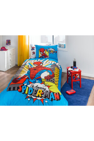 Spiderman New York Single Disney lizenziertes elastisches Spannbettlaken-Kinderbettbezug-Set PR-12617108 - 10