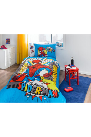 Spiderman New York Tek Kişilik Disney Lisanslı Lastikli Fitted Çarşaf Çocuk Nevresim Takımı PR-12617108 - 6