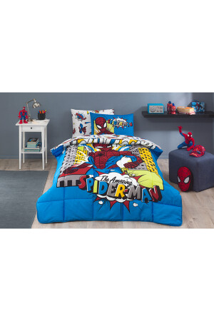 Spiderman New York Tek Kişilik Disney Lisanslı Lastikli Fitted Çarşaf Çocuk Uyku Seti EVTEKSTILI-525643 - 7