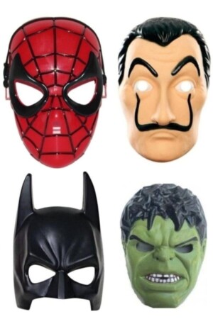 Spiderman Örümcek Adam - Batman Yarasa Adam - Hulk - La Casa De Papel Salvador Dali Maskeleri - 1