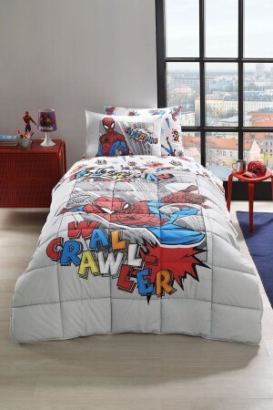 Spiderman Wall Tek Kişilik Disney Lisanslı Lastikli Fitted Çarşaf Çocuk Uyku Seti PR-12525685 - 2