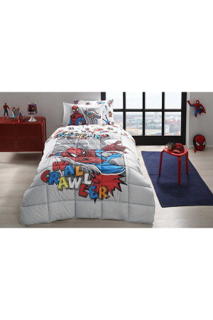 Spiderman Wall Tek Kişilik Disney Lisanslı Lastikli Fitted Çarşaf Çocuk Uyku Seti PR-12525685 - 4