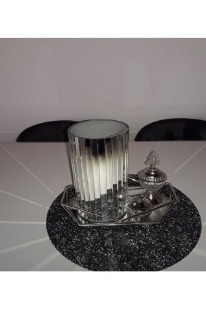 Spiegelvase Silber, stilvolle Dekoration, rund, 20 cm, Vase exvzyy225572 - 4