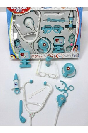 Spielzeug-Arzt-Set, Behandlungsausrüstung, medizinisches Gesundheitsset, 9-teilig, Brille, Stethoskop, 26 x 36 cm - 7