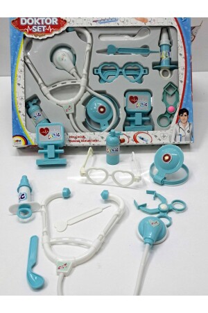 Spielzeug-Arzt-Set, Behandlungsausrüstung, medizinisches Gesundheitsset, 9-teilig, Brille, Stethoskop, 26 x 36 cm - 8