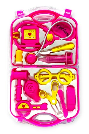 Spielzeug-Arztset aus Kunststoff mit Tasche, rosa, CE-zertifiziert - 1