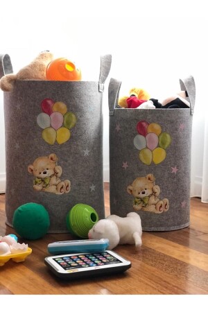 Spielzeug-Aufbewahrungskorb, Teddybär, Spielzeug-Wäschekorb - 2