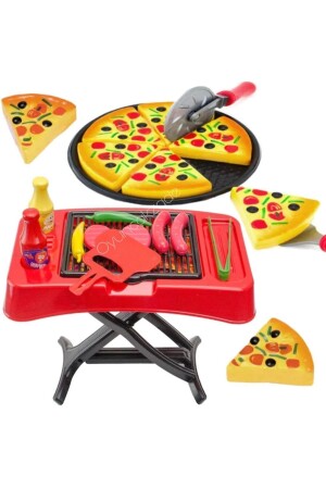 Spielzeug-Grill-Pizza-Spielset mit Tablett und Zubehör. Spielzeug für Mädchen und Jungen, Grill + Pizza - 2