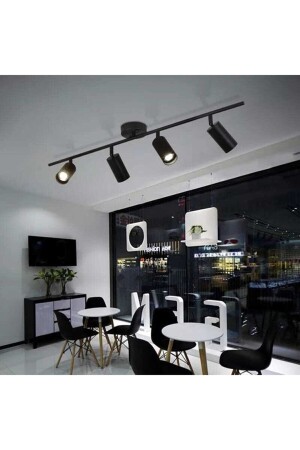 Spoti Modern Design Schwarz Farbe (Tageslicht) Spot LED Row Cafe - Küche 4-teiliger Kronleuchter SPOTİİ13 - 2