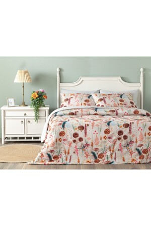 Spring Time Einzelbettbezug-Set aus weicher Baumwolle mit Digitaldruck, 160 x 220 cm, Beige TYCMT4EV6N168555239258278 - 2