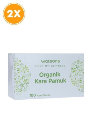 Square Pads In A Box 100s Organik Kare Pamuk Kutu 100 Adet X2 Adet SETW057 - 1