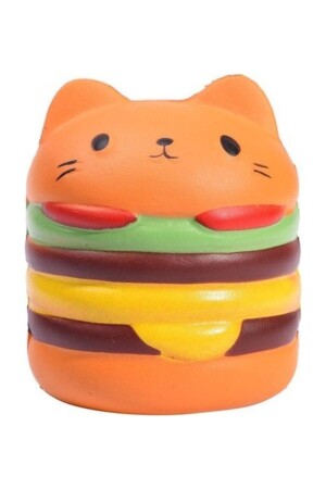 Squishy Büyük Boy Hamburger Sık Bırak Oyuncak Sukuşi Oyuncak Hamburger Yükseklik 9 cm Anahtarlıkla - 5