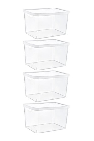 Stafi Mehrzweckbox mit Deckel, 18 l, 4er-Set, transparent, TRN-245SET3 - 3