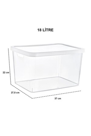 Stafi Mehrzweckbox mit Deckel, 18 l, 4er-Set, transparent, TRN-245SET3 - 4