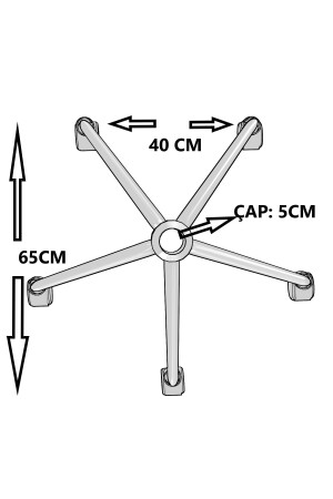 Star Foot konisches verchromtes Drehstuhlbein mit Rollen, Gaming-Stuhlbein MC0004 - 6