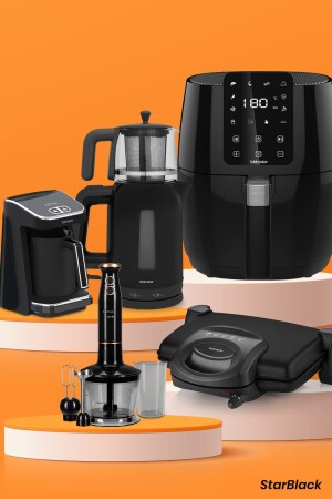 Starblack 21 Parça Airfryer Sıcak Hava Fritöz Avantajlı Elektronik Evlilik Paketi Mutfak Çeyiz Seti BY-5738 - 1