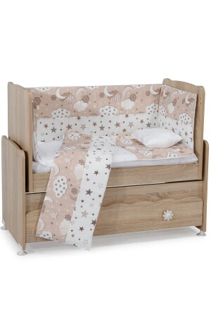 Starry and Cloudy Babyschlafset 7-teilig 50x100 Weiß - Helllachs AKH-SLEEPSET - 1