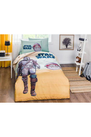 Starwars Mandalorian Single Disney lizenziertes elastisches Spannbettlaken-Kinderbettbezug-Set PR-12667740 - 5