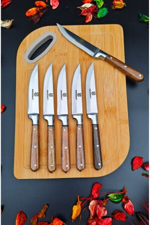 Steak Fleisch Küche Obst Gemüse Messer Set und Präsentation Salat Schneidebrett 7 Mitgift Set mrssttorre158 - 1