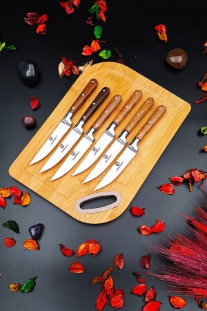 Steak Fleisch Küche Obst Gemüse Messer Set und Präsentation Salat Schneidebrett 7 Mitgift Set mrssttorre158 - 4